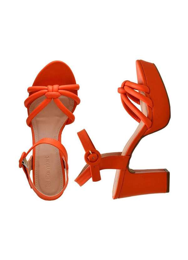 Comfort - Sandália Feminina de Salto Amarração Comfort Curcuma 3