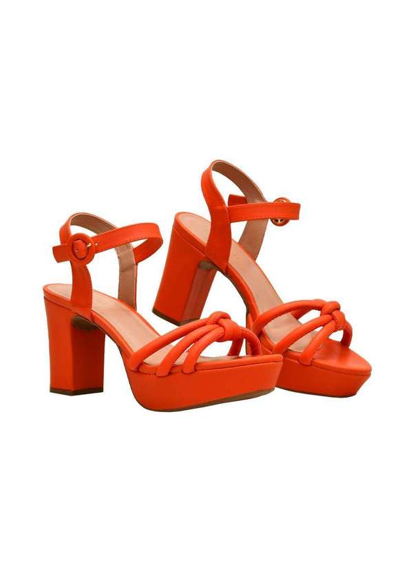 Comfort - Sandália Feminina de Salto Amarração Comfort Curcuma 7