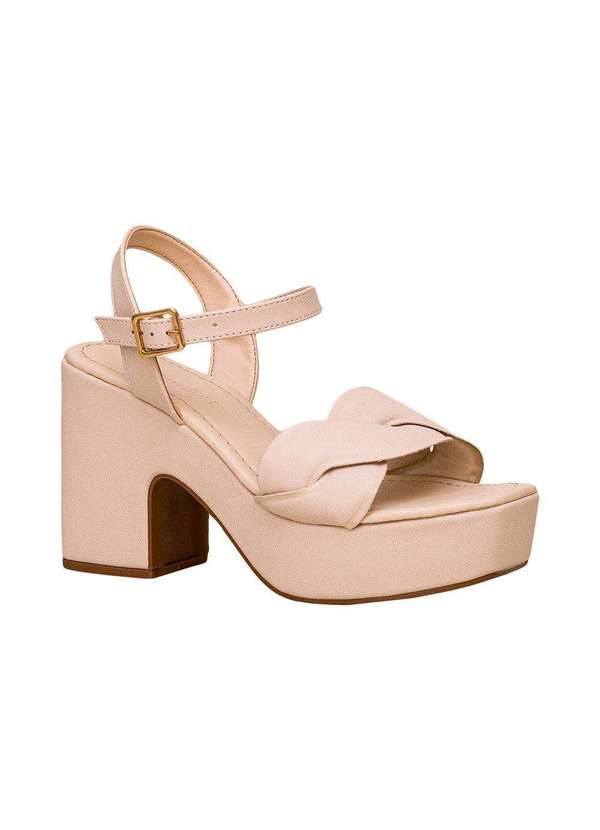 Comfort - Sandália Feminina Tira Transpassada Ondulada Comfort Aveia