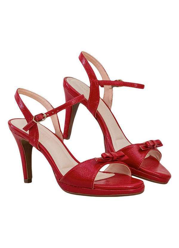 Comfort - Sandália Feminino Laço Frontal Salto Fino Comfort Chilli