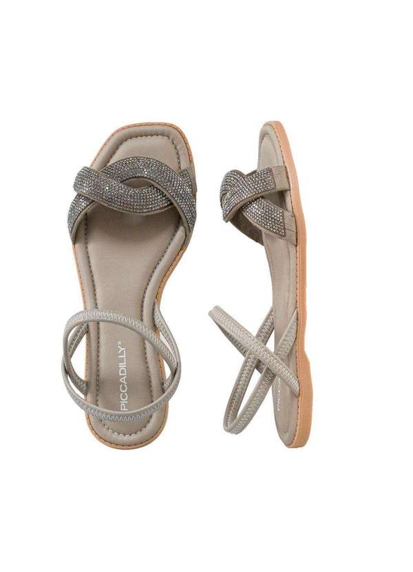 Comfort - Sandália Feminino Tira Nó Strass Comfort Areia 2