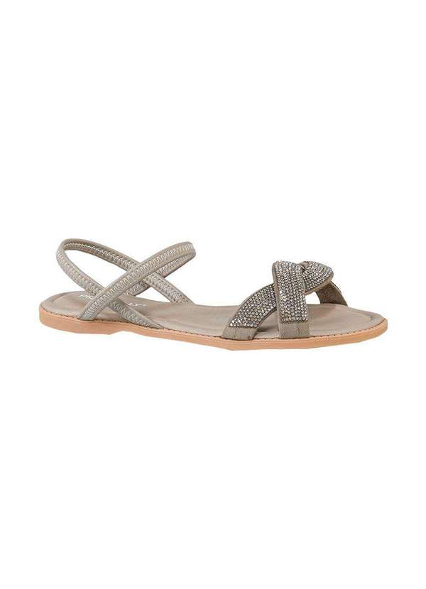 Comfort - Sandália Feminino Tira Nó Strass Comfort Areia 4