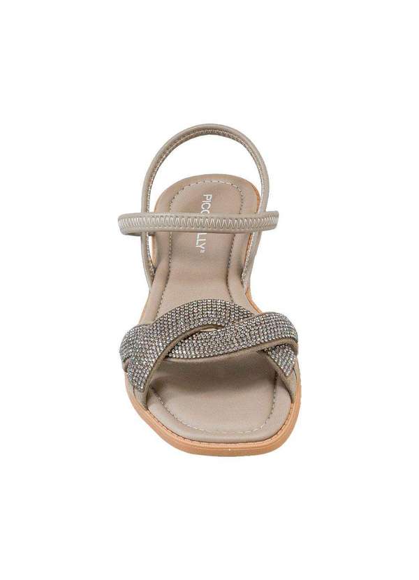 Comfort - Sandália Feminino Tira Nó Strass Comfort Areia 5