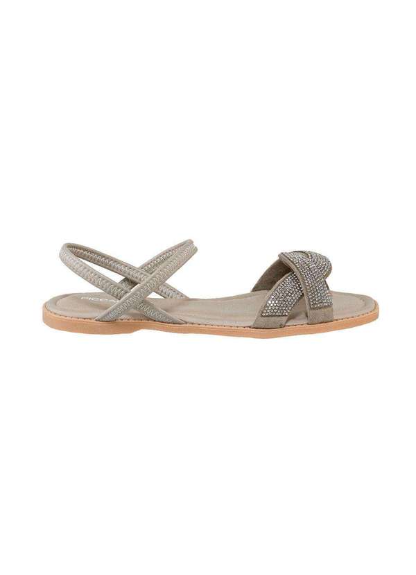 Comfort - Sandália Feminino Tira Nó Strass Comfort Areia 6