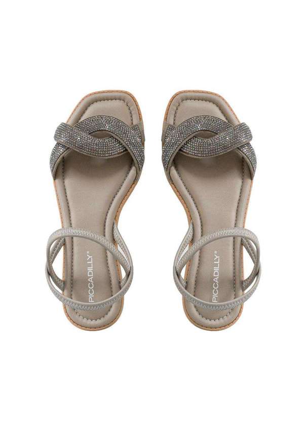 Comfort - Sandália Feminino Tira Nó Strass Comfort Areia 7