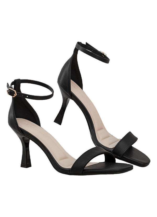 Comfort - Sandália Feminino Uma Tira Fechamento Tornozelo Comfort Preto 4