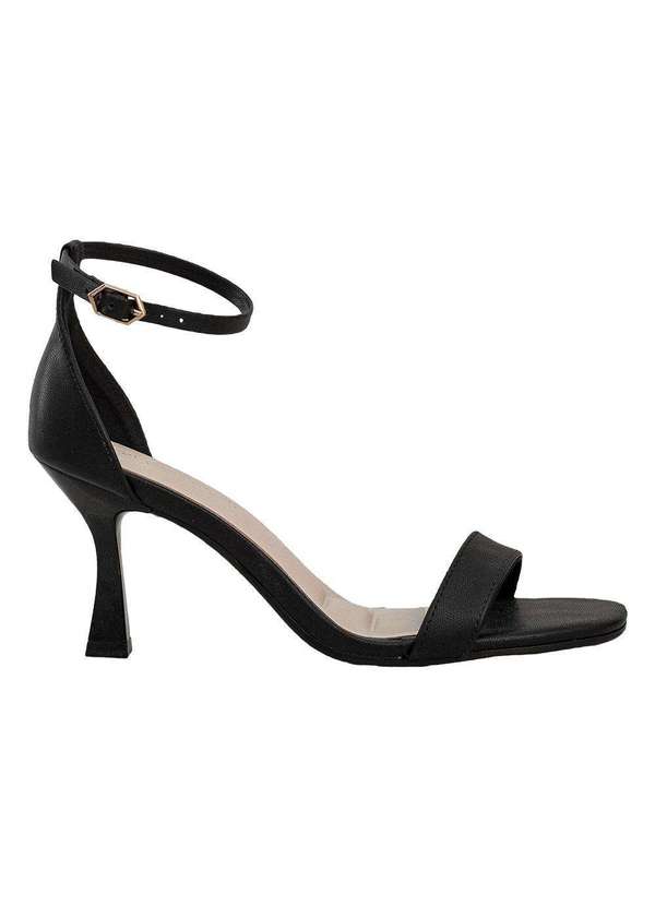 Comfort - Sandália Feminino Uma Tira Fechamento Tornozelo Comfort Preto 5