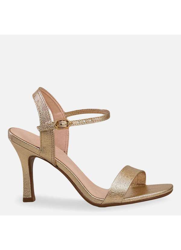 Comfort - Sandália Salto Fino Dourada Dourado