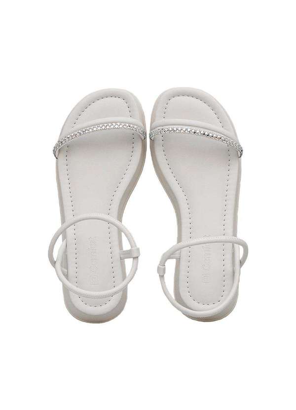 Comfort - Sandália Strass Calce Fácil Off White Off White