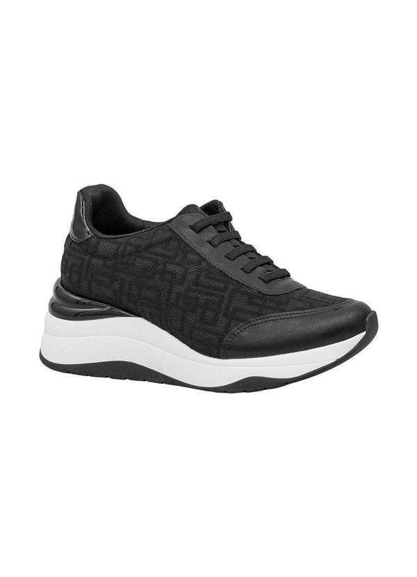 Comfort - Tênis Feminino Texturizado Comfort Preto