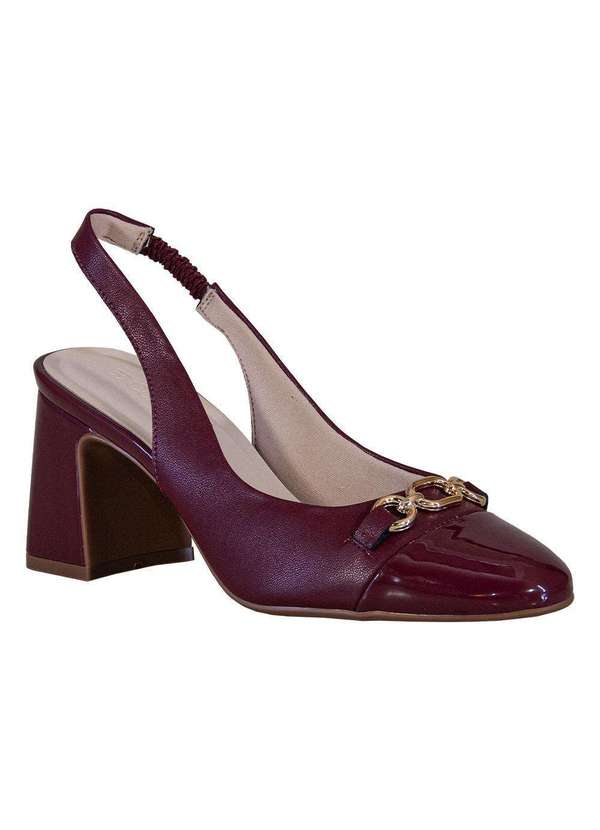 Comfort - Scarpin Corrente Frontal Preto Vinho 2