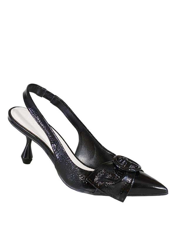 Comfort - Scarpin Couro Laço Frontal Vinho Preto 3