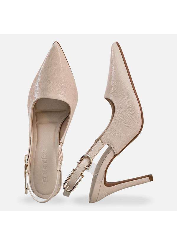 Comfort - Scarpin Fechamento Regulável Pecan Aveia