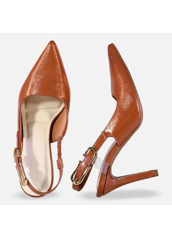Comfort - Scarpin Fechamento Regulável Pecan Pecan