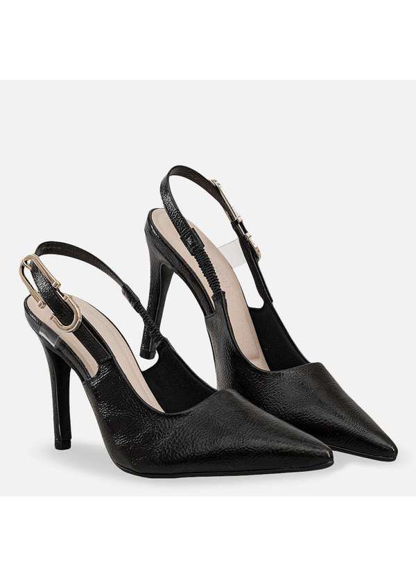 Comfort - Scarpin Fechamento Regulável Pecan Preto 3