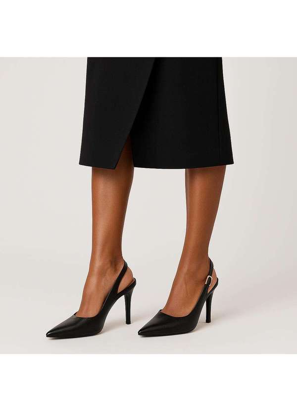 Comfort - Scarpin Fechamento Regulável Pecan Preto 4