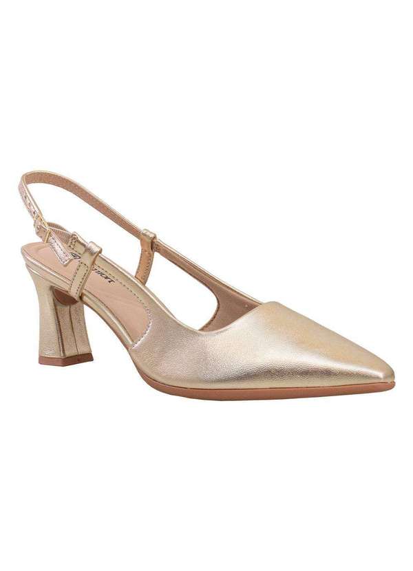 Comfort - Scarpin Feminino Fechamento Regulável Comfort Ouro
