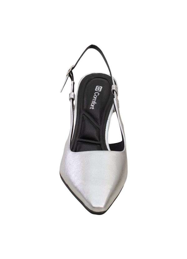 Comfort - Scarpin Feminino Fechamento Regulável Comfort Prata 4