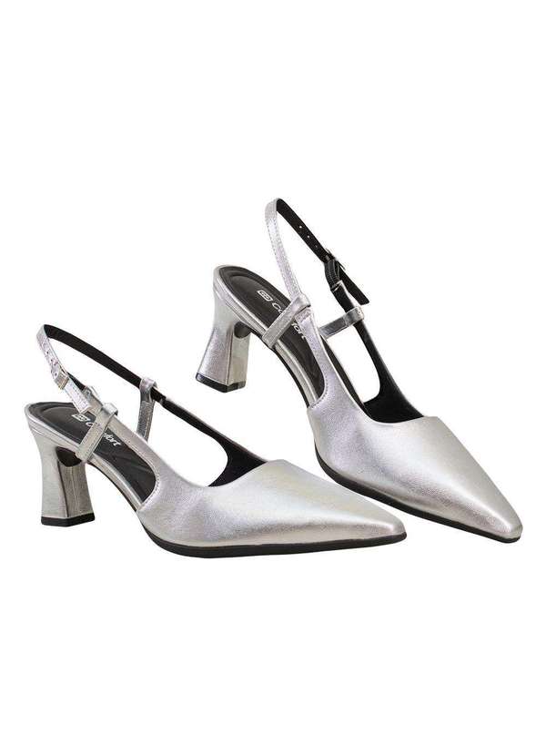 Comfort - Scarpin Feminino Fechamento Regulável Comfort Prata 6