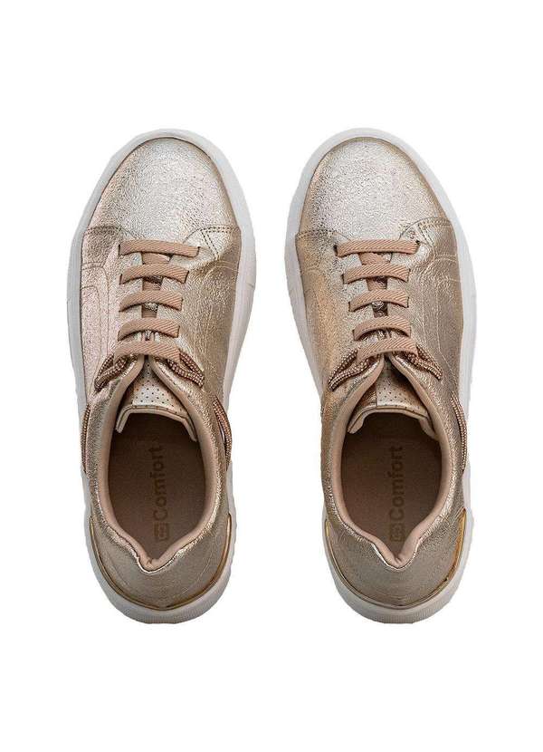 Comfort - Tênis Casual Strass Dourado Dourado