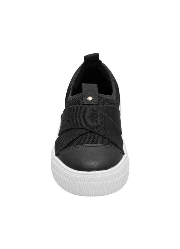 Comfort - Tênis Feminino Casual Detalhe Elástico Comfort Preto 7
