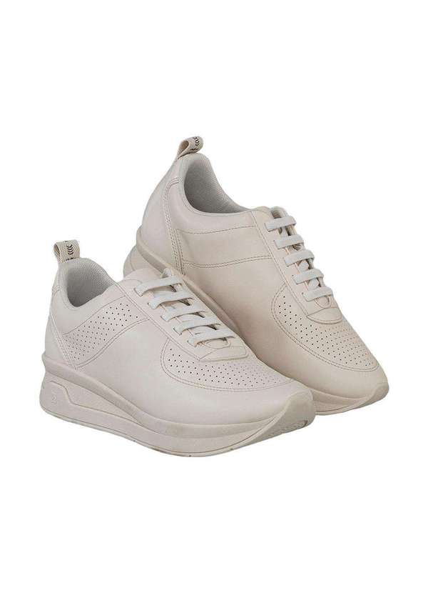Comfort - Tênis Feminino Casual Entressola Alta Comfort Off White 5