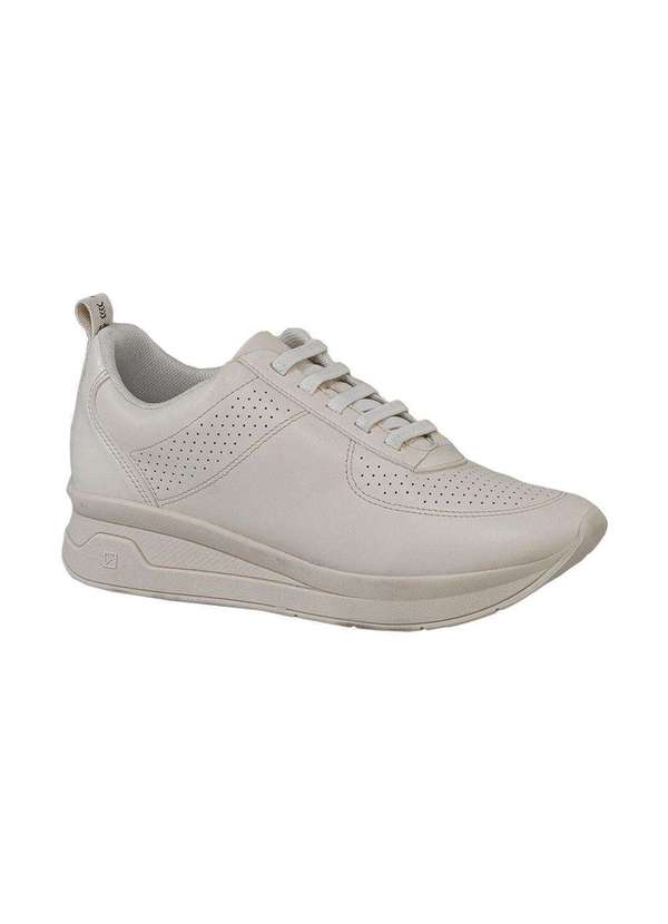Comfort - Tênis Feminino Casual Entressola Alta Comfort Off White 6