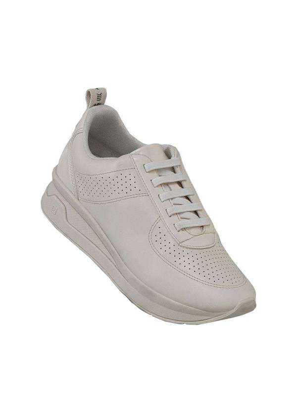 Comfort - Tênis Feminino Casual Entressola Alta Comfort Off White 8