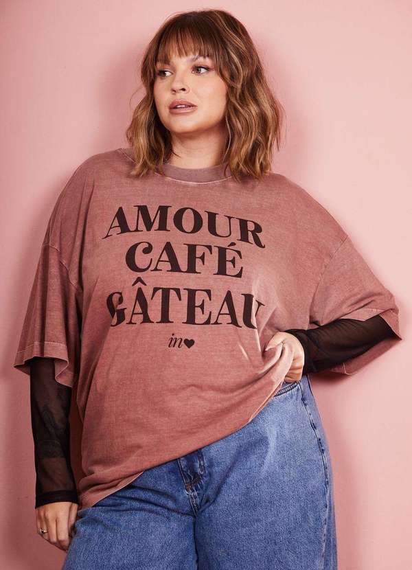 In Love - T-Shirt Over Amour Cafe Marrom Marrom
