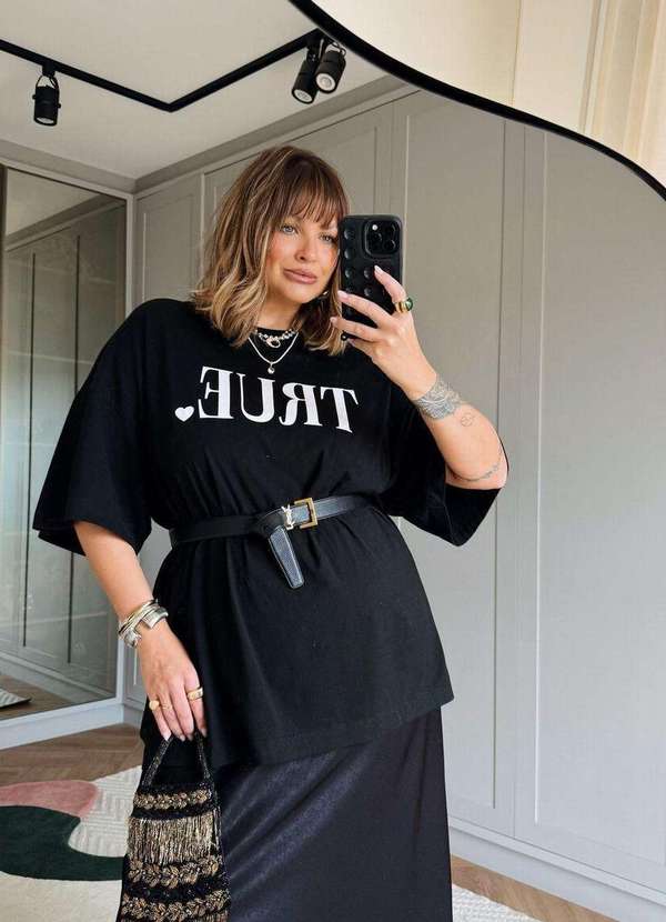 In Love - T-Shirt Over True Preto Preto