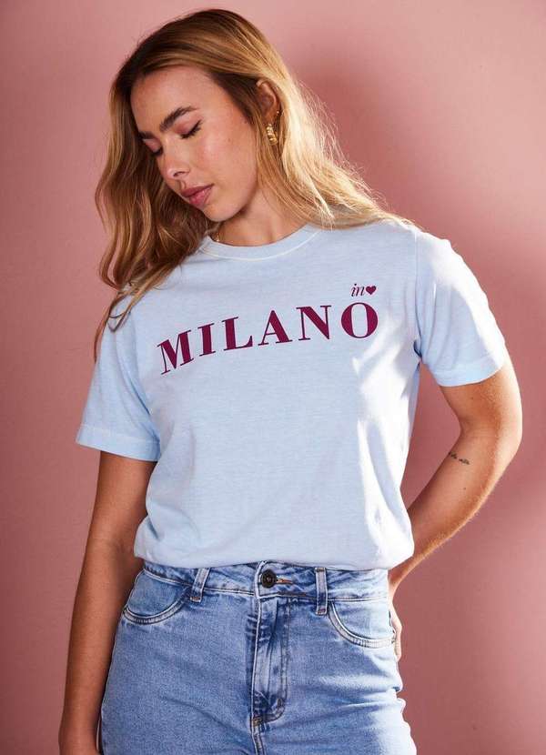 In Love - T-Shirt Slim Milano Azul Azul 3