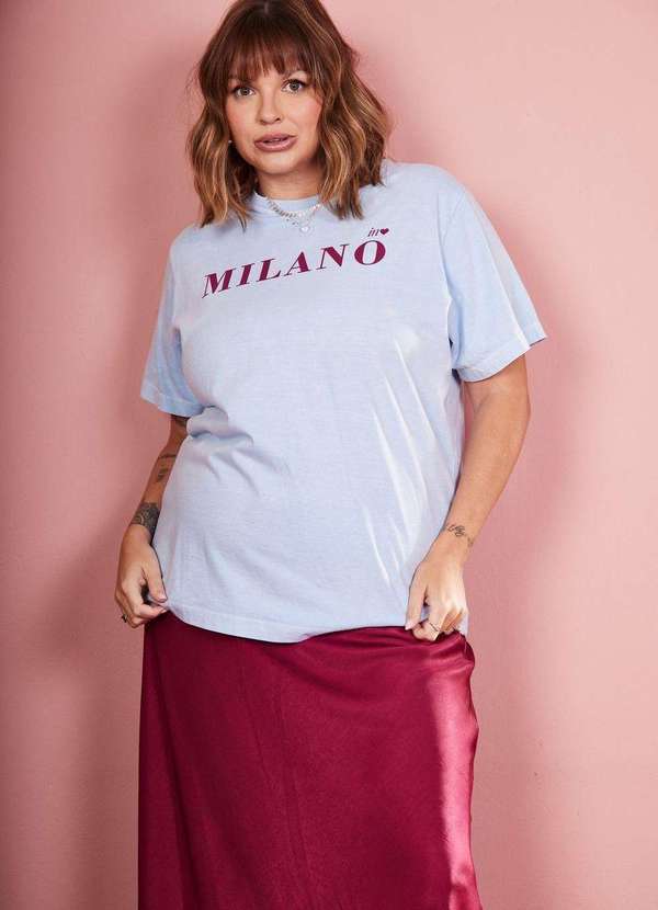 In Love - T-Shirt Slim Milano Azul Azul 4