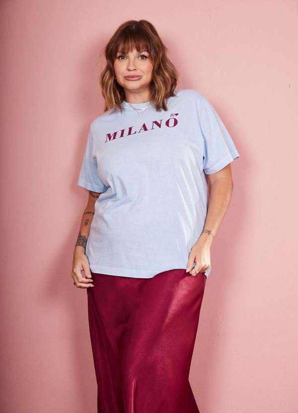 In Love - T-Shirt Slim Milano Azul Azul 5