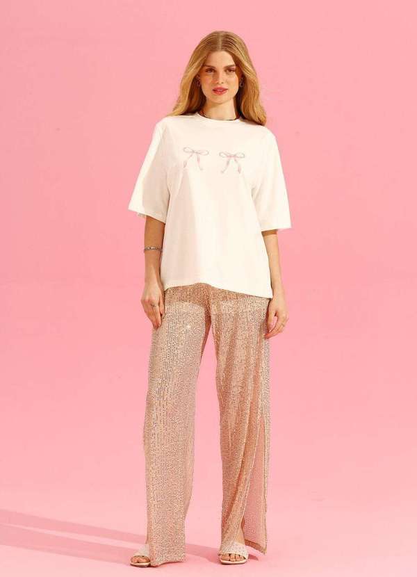 In Love - Calça Paete Paola Champagne Dourado 3