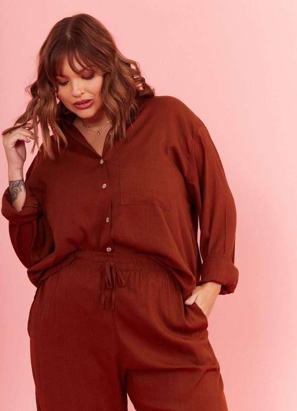 In Love - Camisa Manga Longa Olivia Marrom Marrom