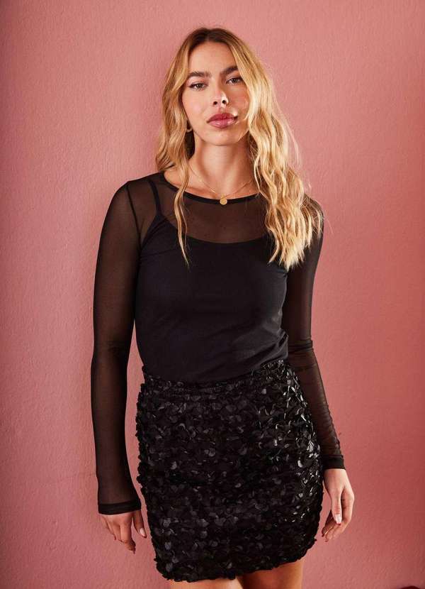 In Love - Saia Curta Alana Preto Preto 2