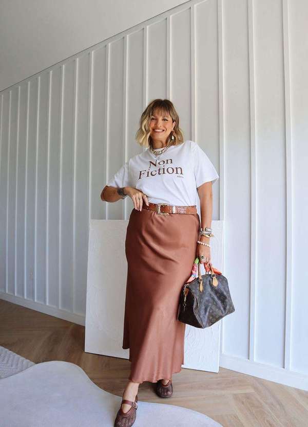 In Love - Saia Midi Alongada Paola Marrom Marrom 3