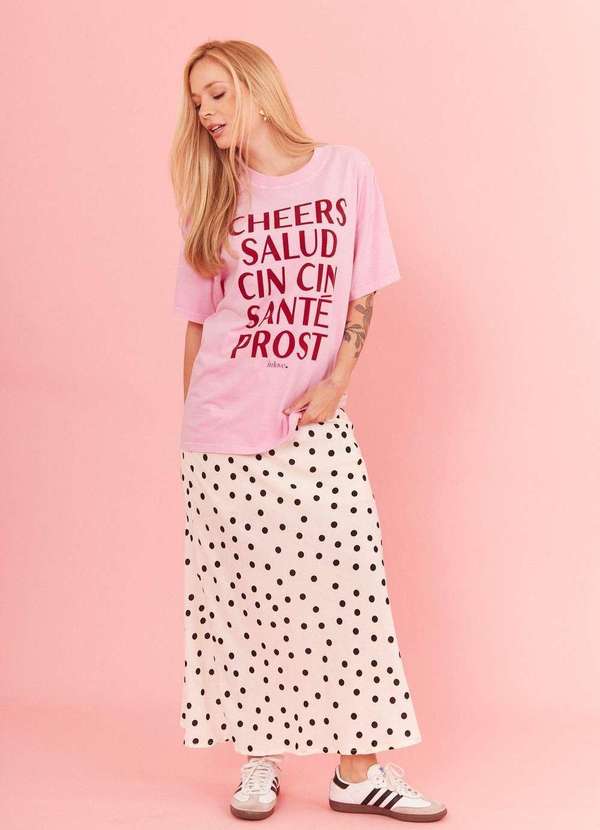 In Love - Saia Midi Marina Poa Fundo Off Branco 2