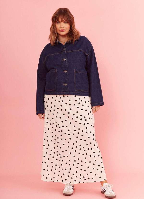 In Love - Saia Midi Marina Poa Fundo Off Branco 3