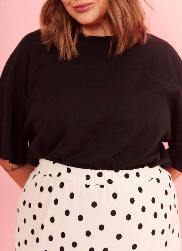 In Love - Saia Midi Marina Poa Fundo Off Branco 6