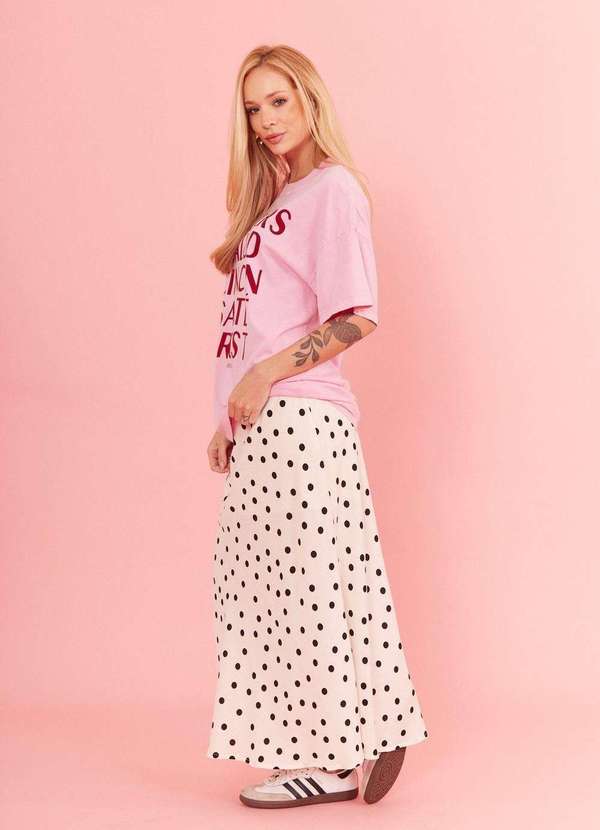 In Love - Saia Midi Marina Poa Fundo Off Branco 7
