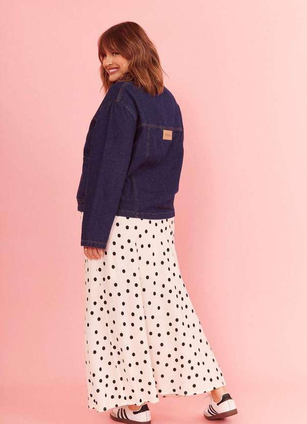 In Love - Saia Midi Marina Poa Fundo Off Branco 9