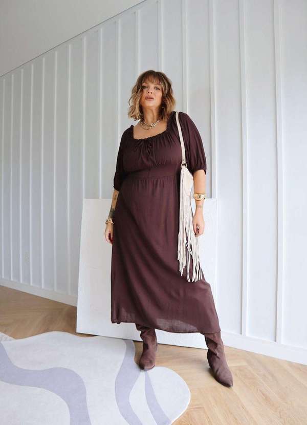 In Love - Vestido Julia Marrom Marrom 3