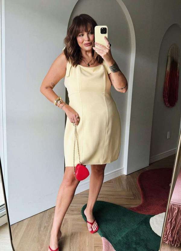 In Love - Vestido Laço Ombro Kaethe Amarelo Amarelo