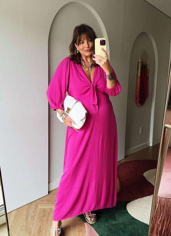 In Love - Vestido Midi Paula Pink Rosa