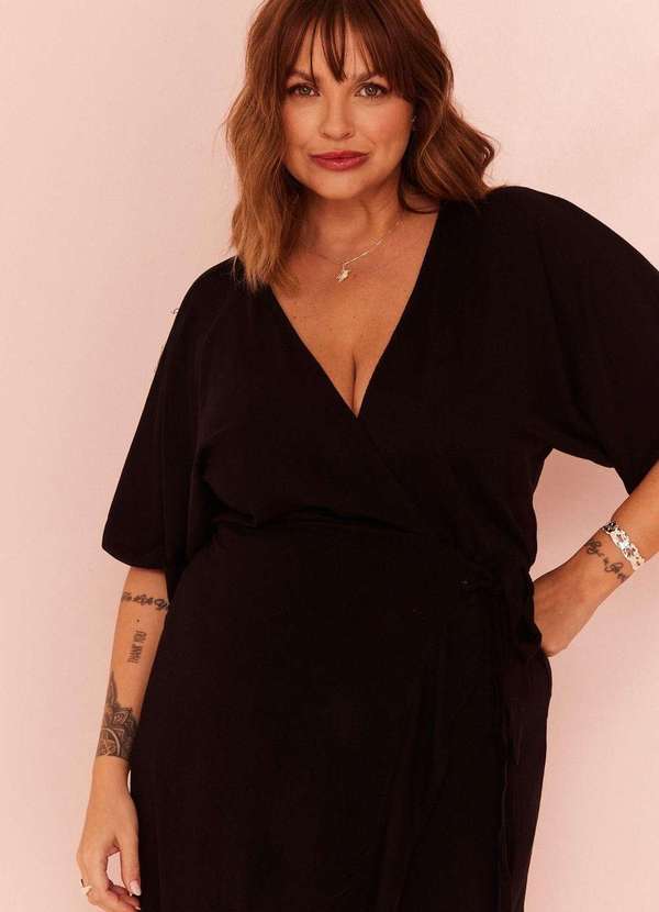 In Love - Vestido Transpassado Verona Preto Preto 2