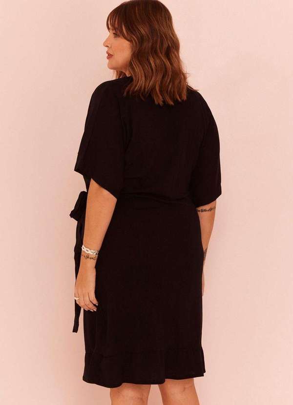 In Love - Vestido Transpassado Verona Preto Preto 4
