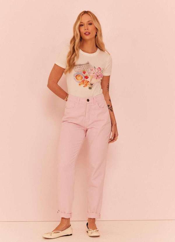 In Love - Baby Tee Jornal Paris Off White Branco 3