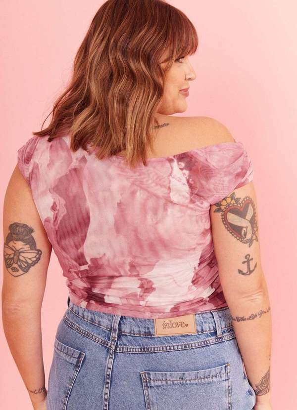 In Love - Blusa Nathalia Rosa Manchado Rosa 7