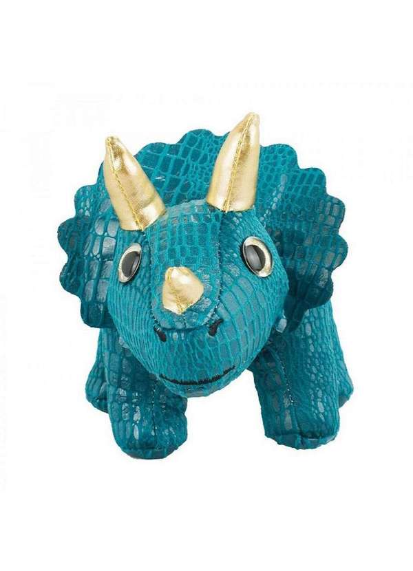 Minas de Presentes - Dinossauro de Pelúcia Verde Escuro Triceratops 32cm Verde 2